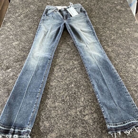 FRAME Denim Le Mini Boot Jethro Released Hem mid rise slim boot fit size 24 BNWT - Picture 9 of 13